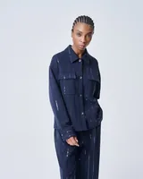 Navy button jacket — Wholesale enquiries, View 2