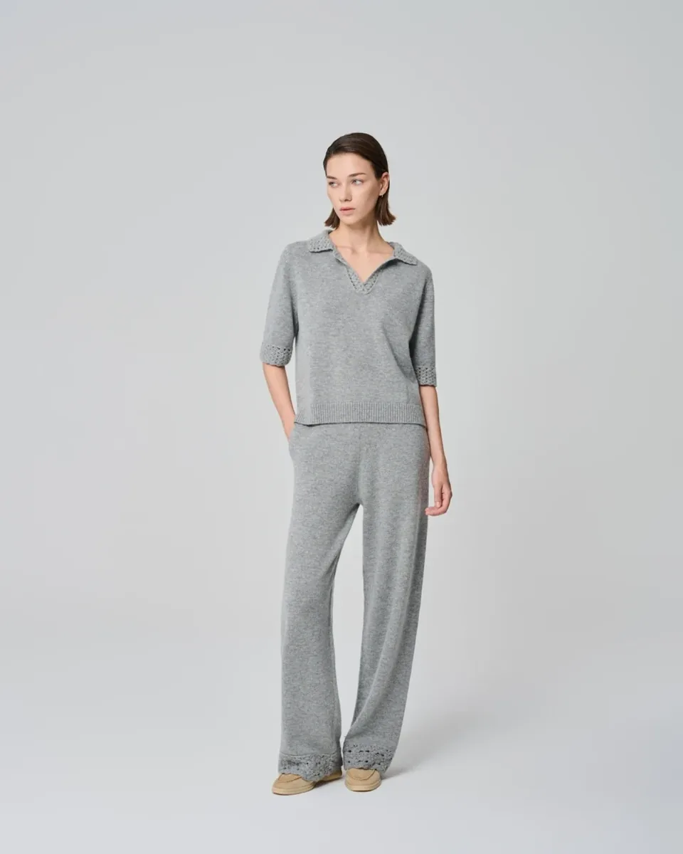 Grey polo sweater — Wholesale enquiries, View 1