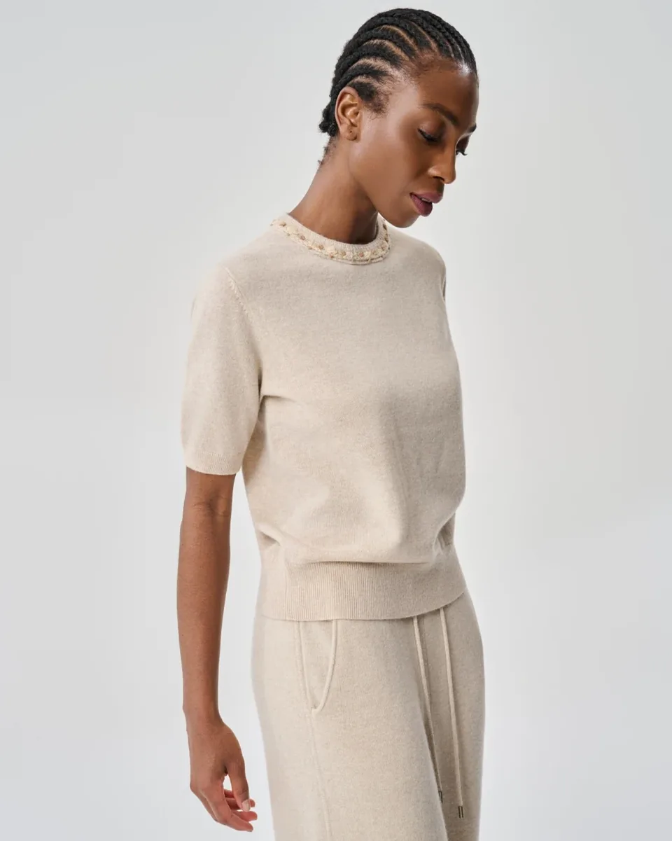 Kurzarm-Strickpullover