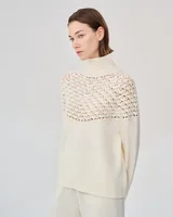 Ivory openwork high neck · 2