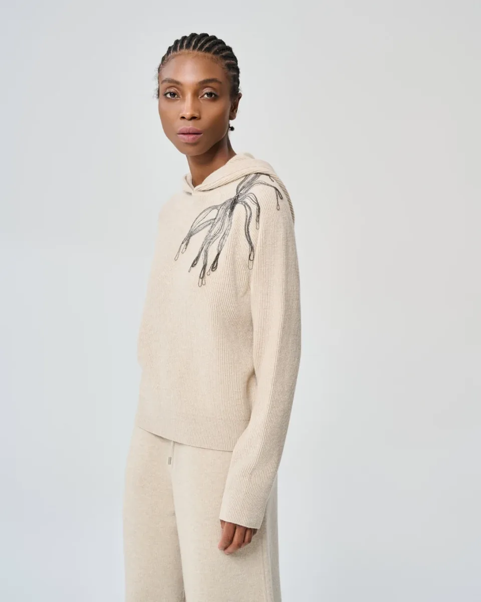 Maglia con dettagli botanici