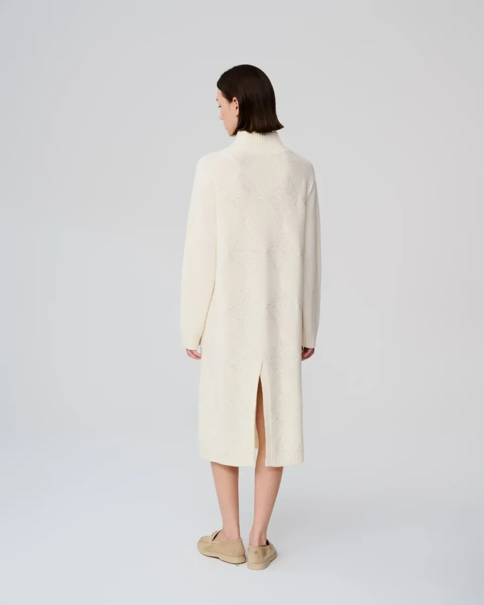 Abito in maglia avorio