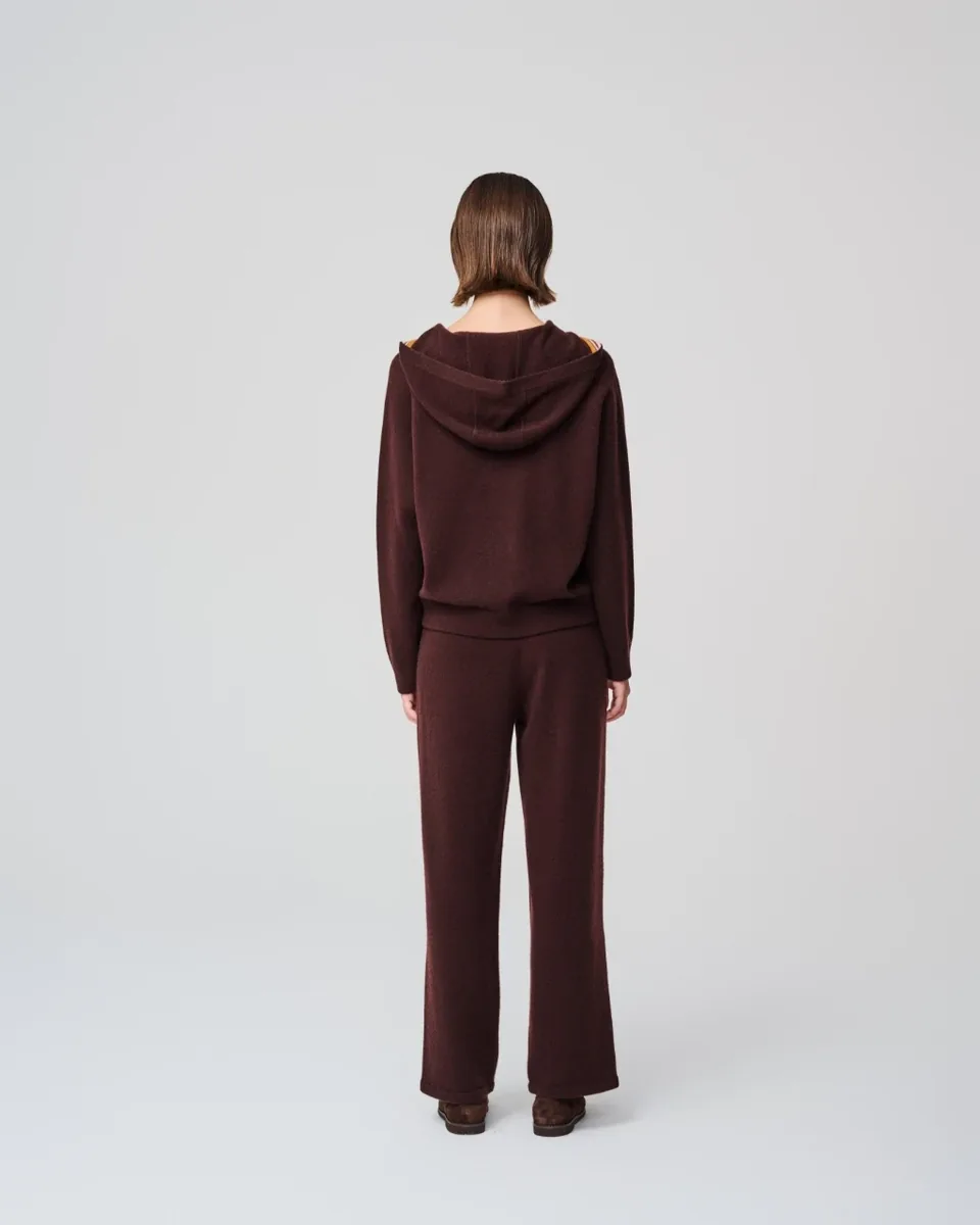 Maglia bordeaux con cappuccio