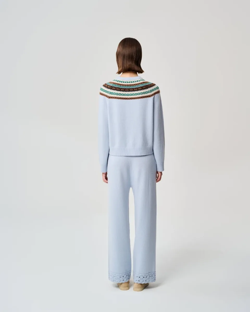 Cardigan azzurro fantasia