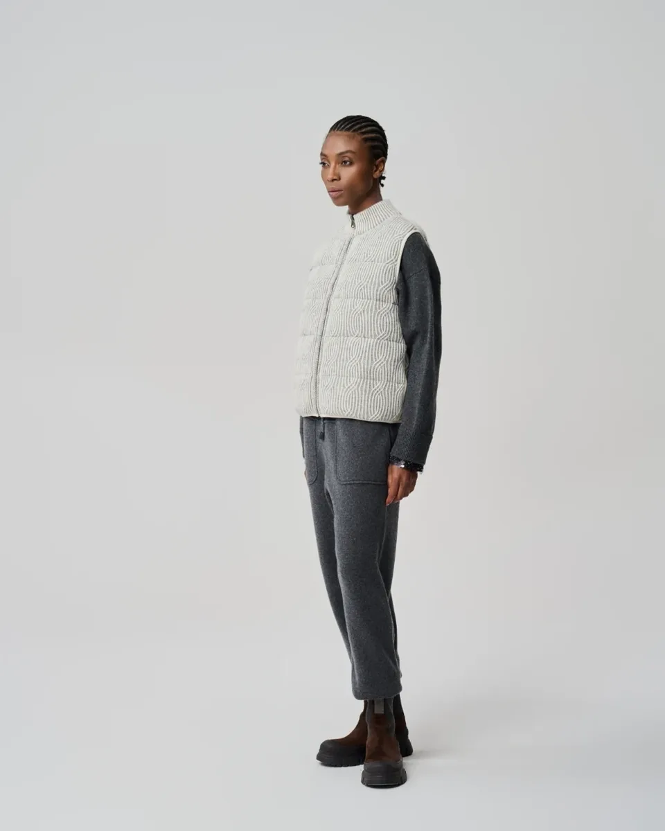 Gilet imbottito color perla