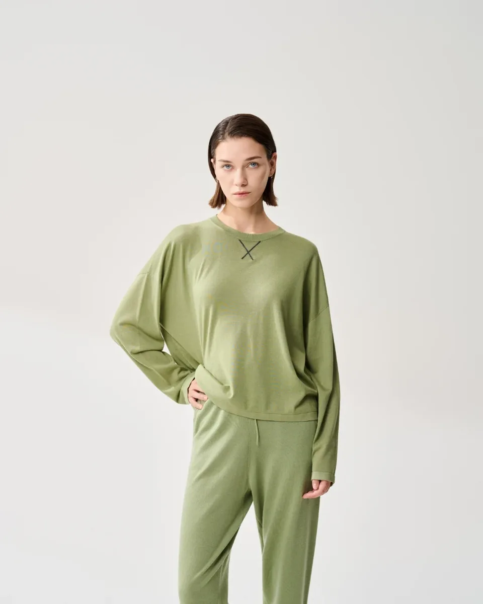 Maglia girocollo verde