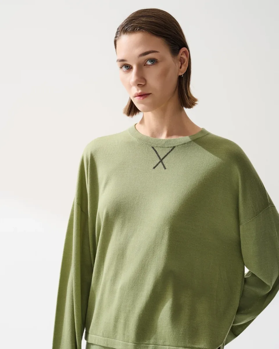 Maglia girocollo verde