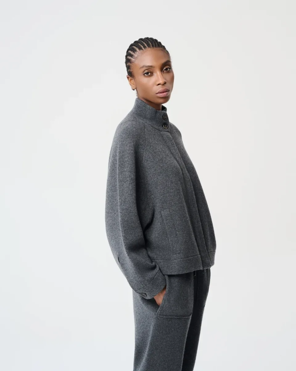 Cardigan antracite con zip
