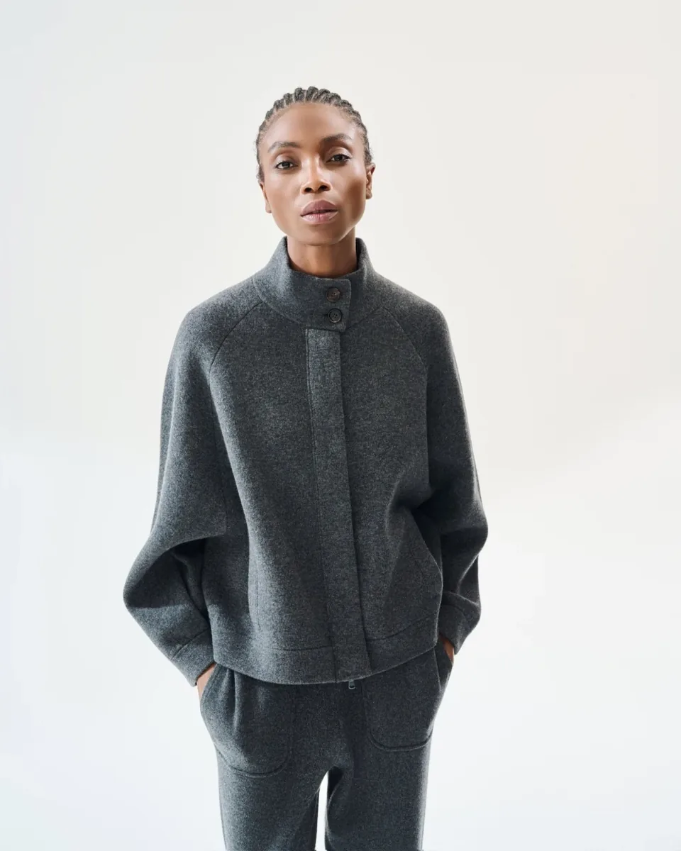 Cardigan antracite con zip
