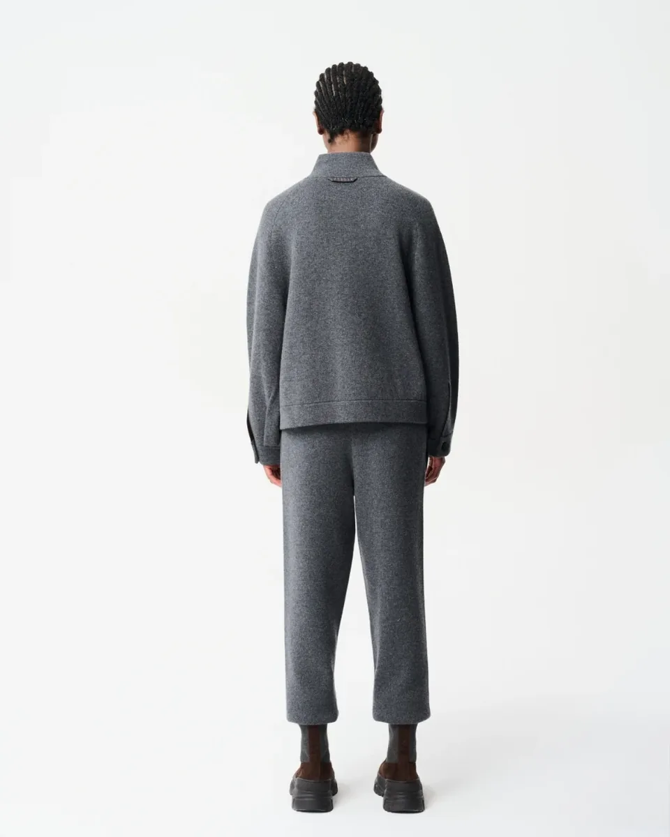Cardigan antracite con zip