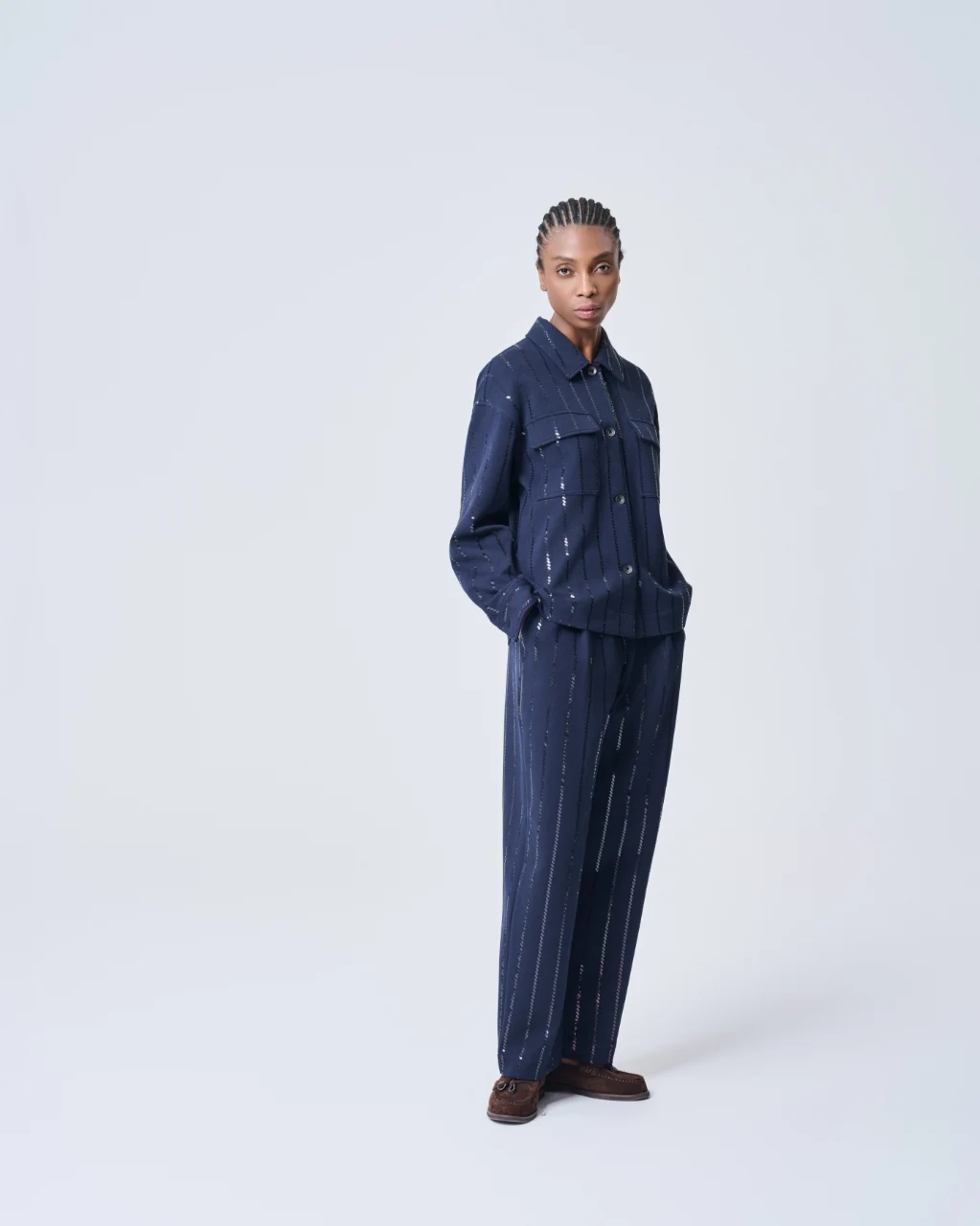 Navy button jacket, View 1