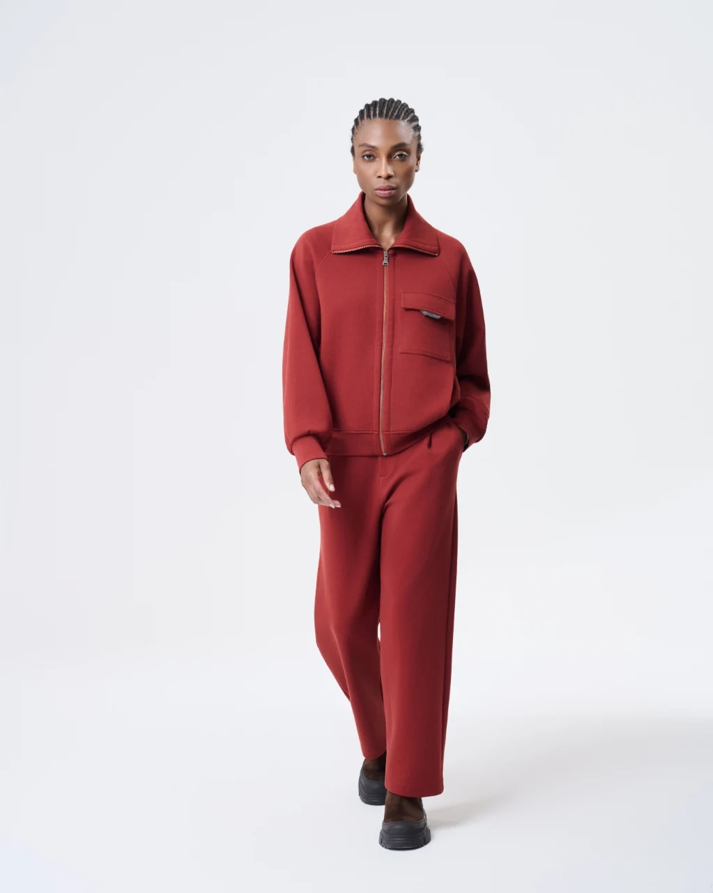 Red zip jacket, View 1