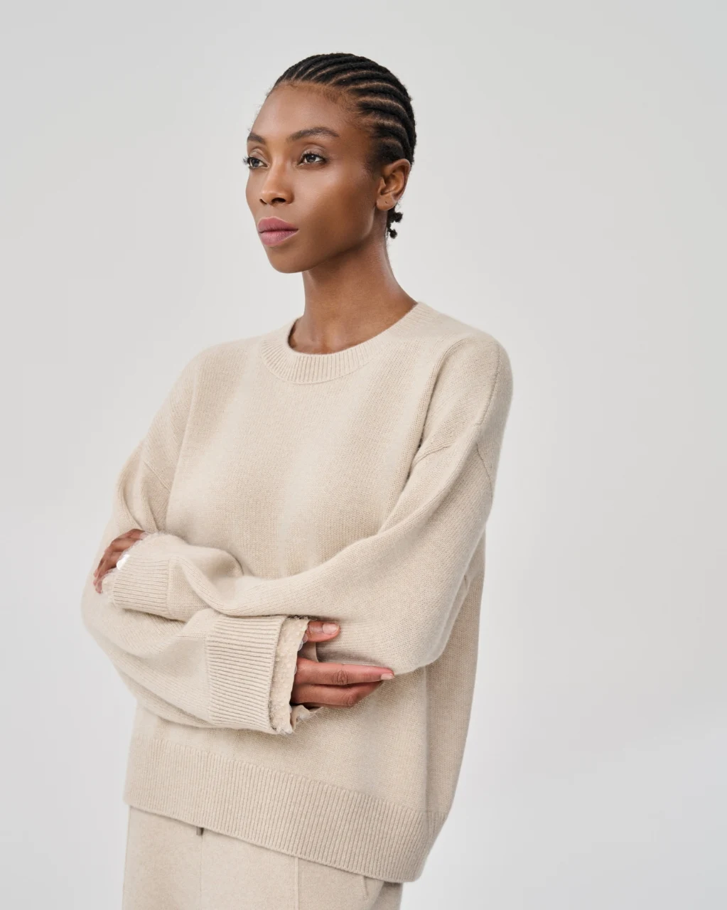 Cuff detail crewneck, View 1