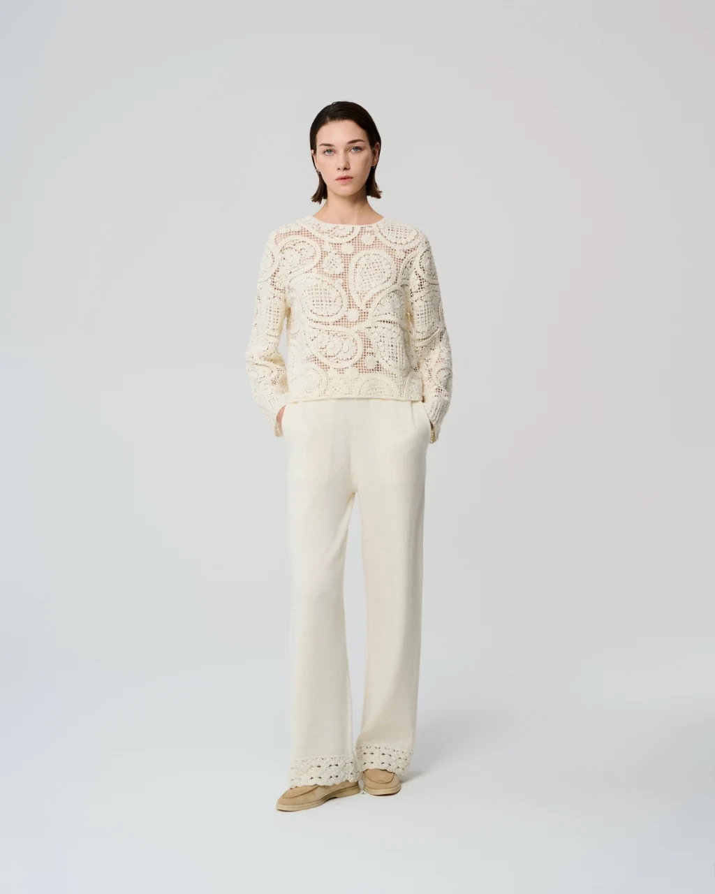 Floral openwork sweater, View 1