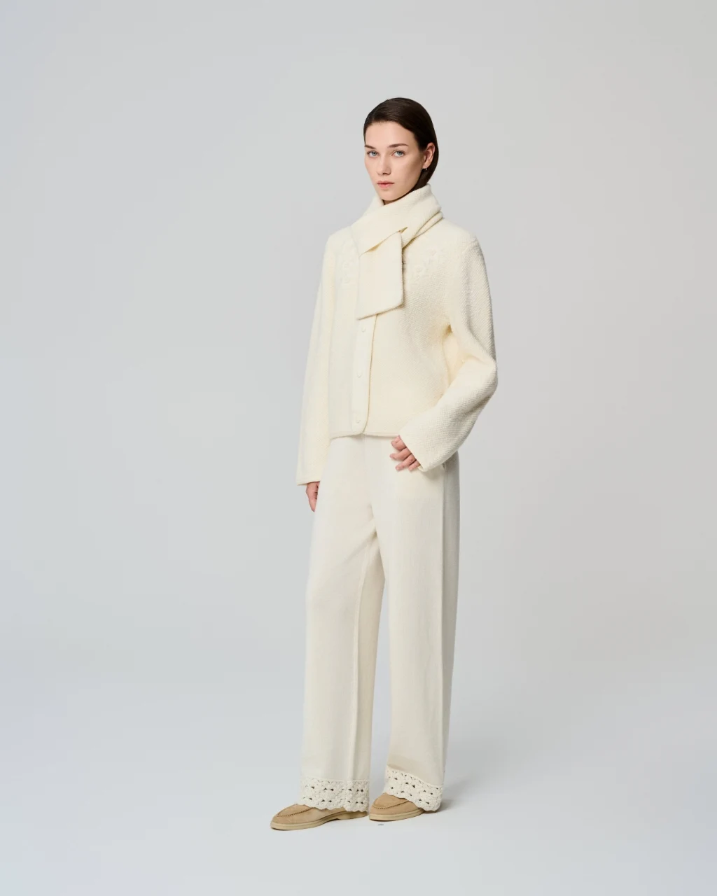 Ivory zip cardigan, View 1