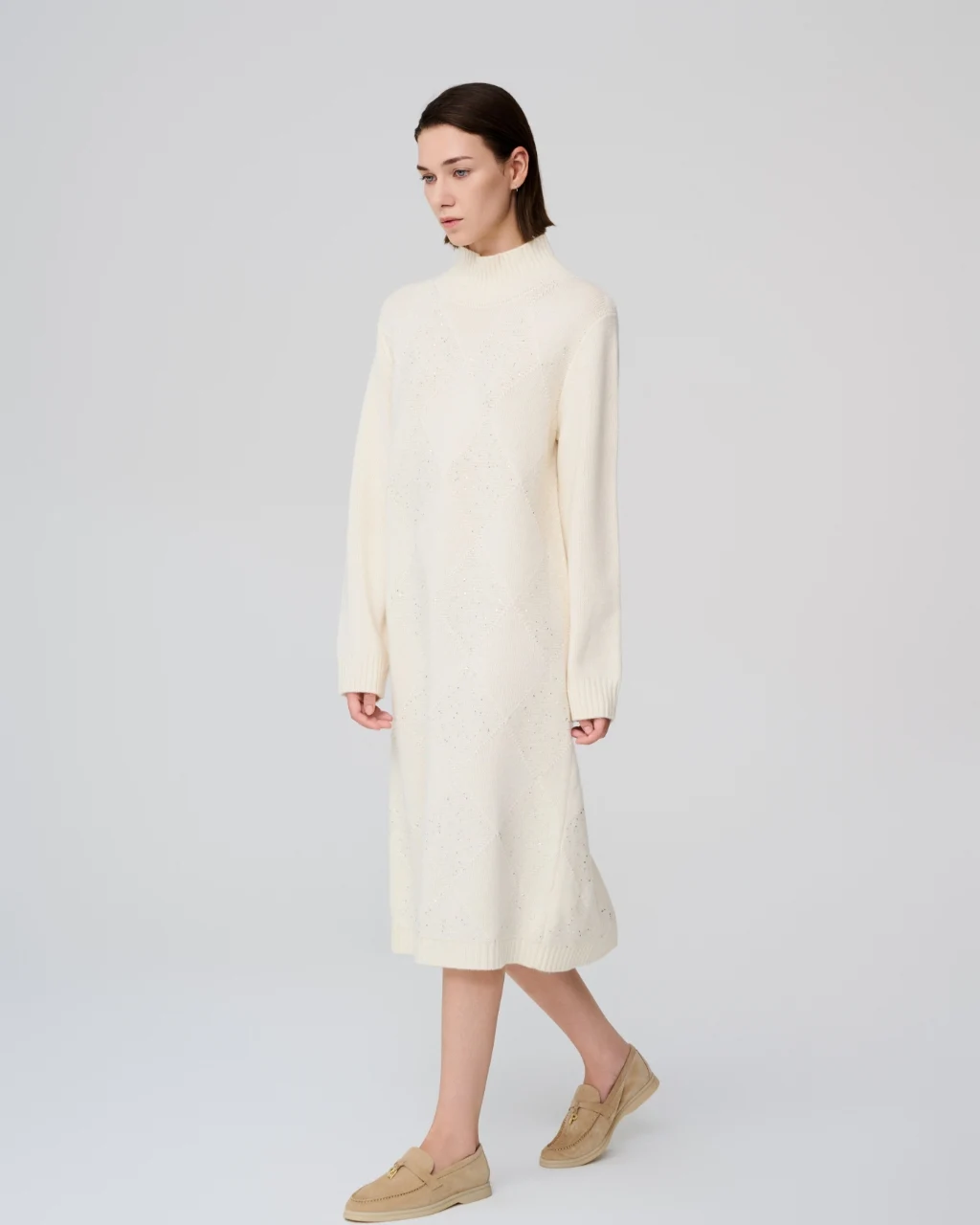 Ivory knit dress, View 1