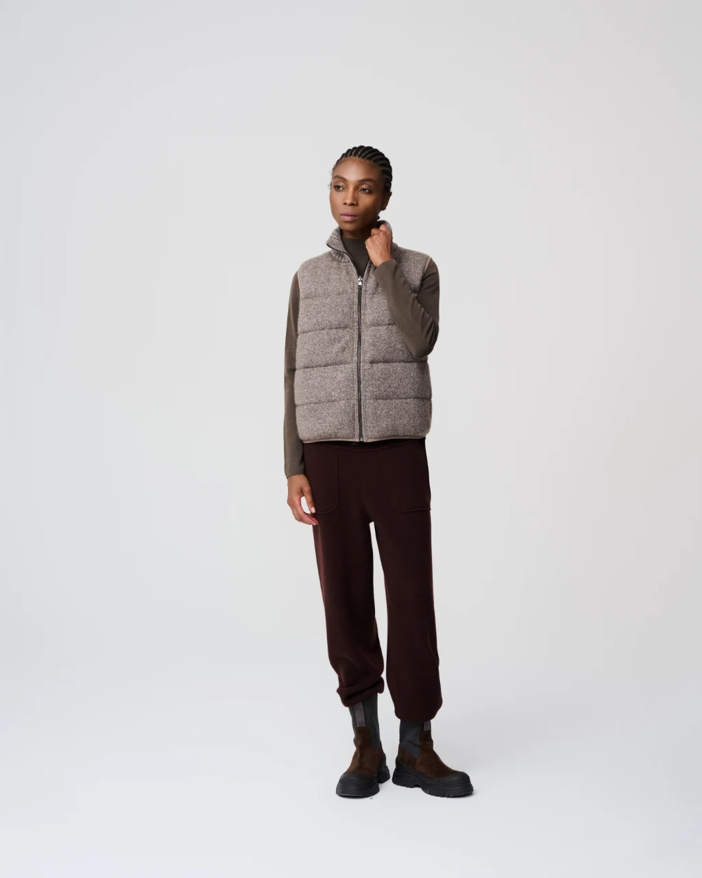 Grey padded vest, View 1