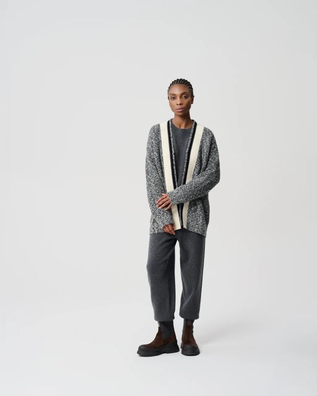 Grey long cardigan, View 1