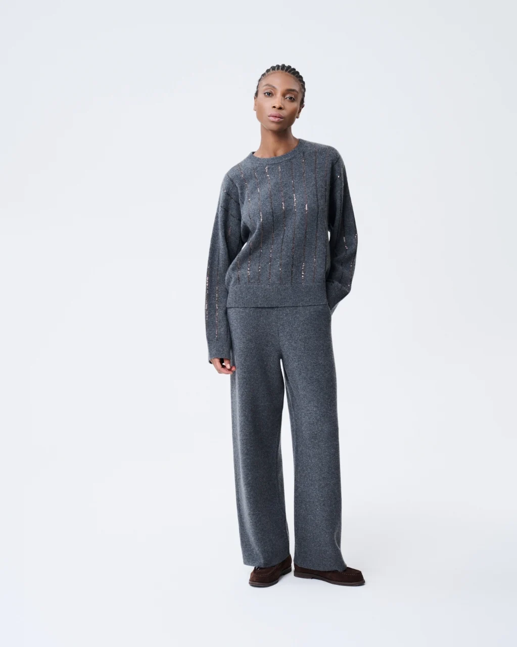Charcoal rib sweater, View 1