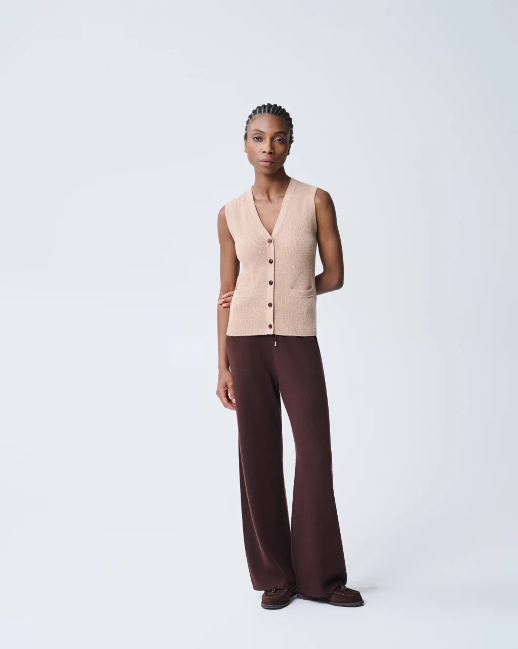 Button knit vest, View 1